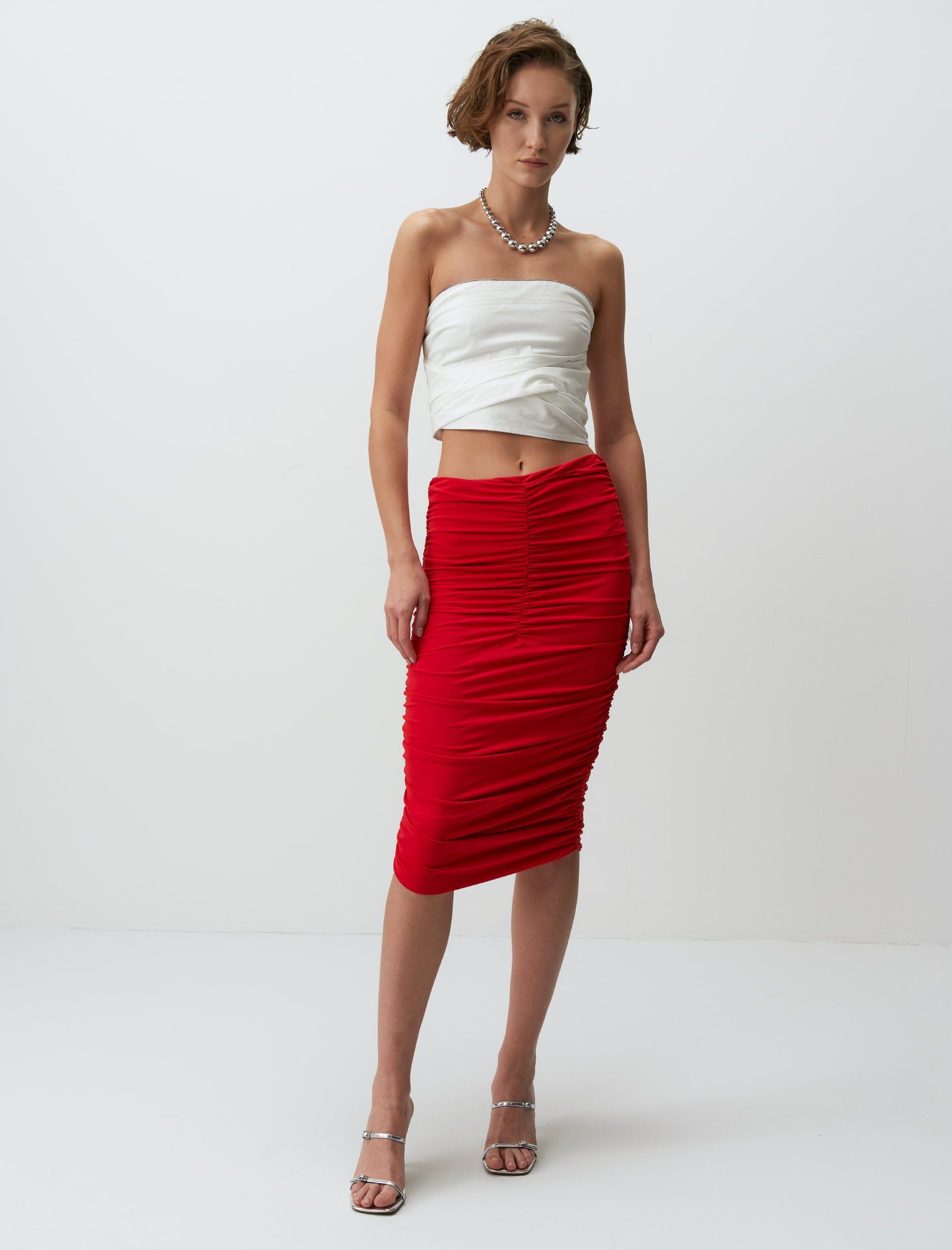 ANTIOPE SKIRT RED - ARETE READY TO WEAR