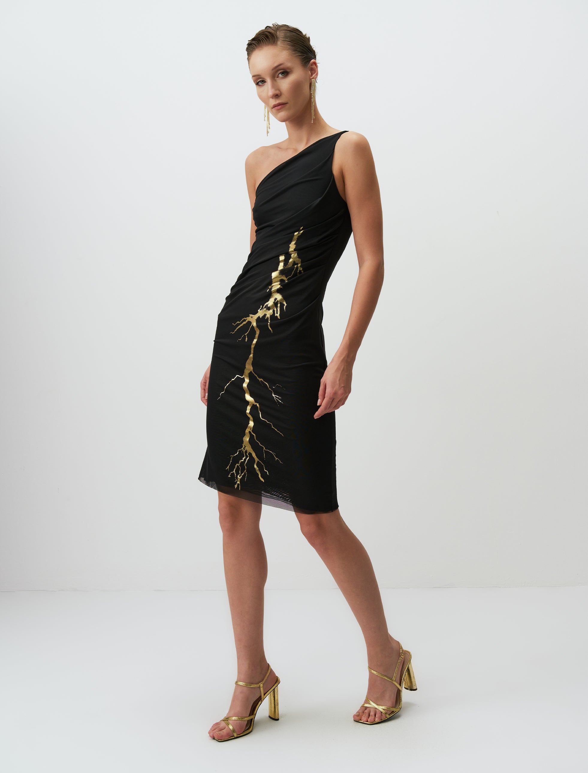 EROS DRESS BLACK-GOLD - ARETE READY TO WEAR