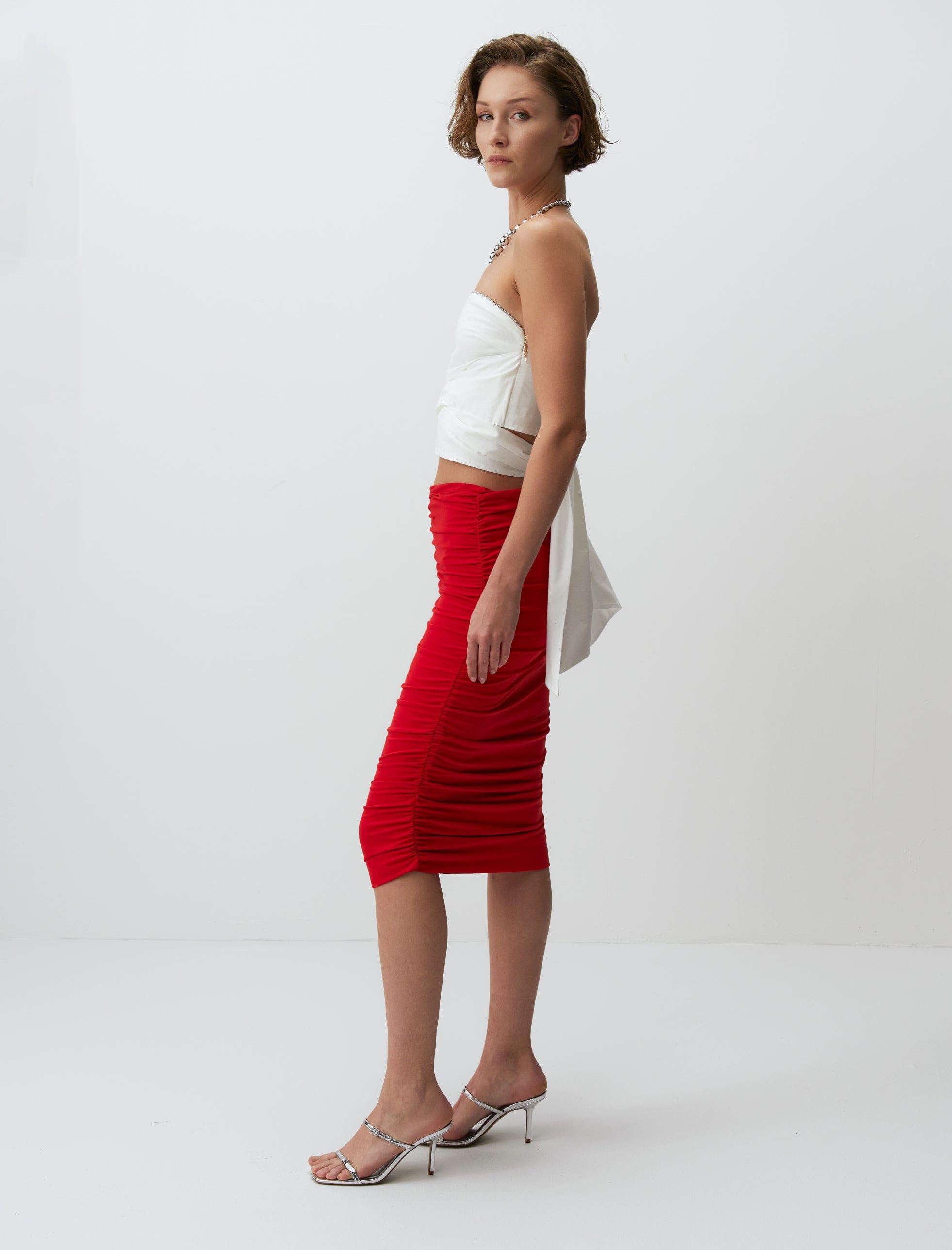 ANTIOPE SKIRT RED - ARETE READY TO WEAR